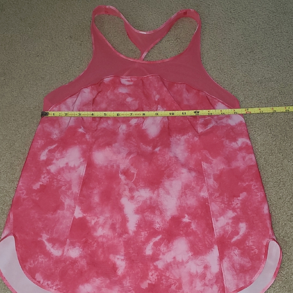 Lululemon Athletica Pink and White Racerback Tank Top